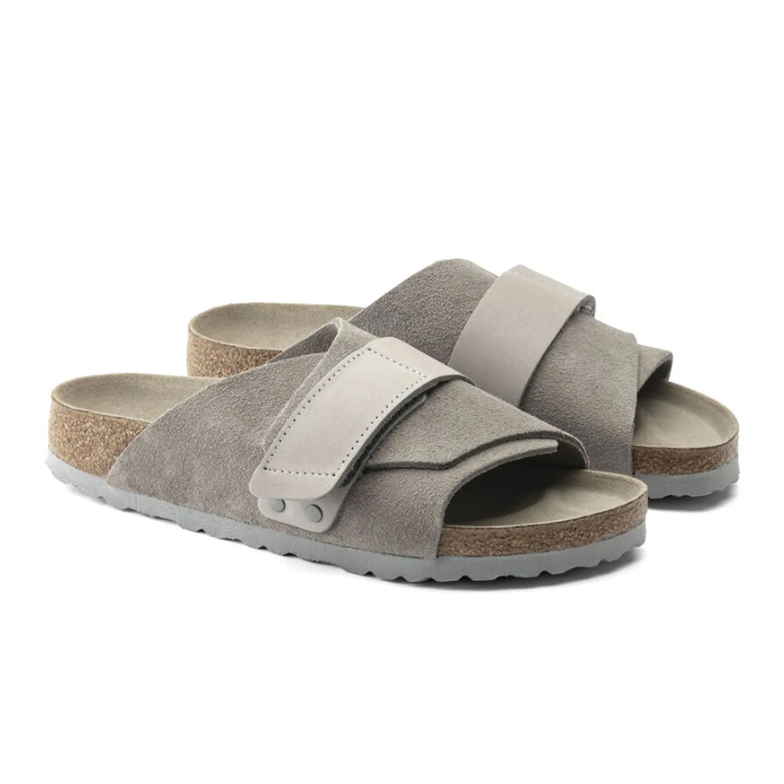 Birkenstock Kyoto Slide Sandal (Men) - Stone Coin Suede/Stone Coin Nubuck