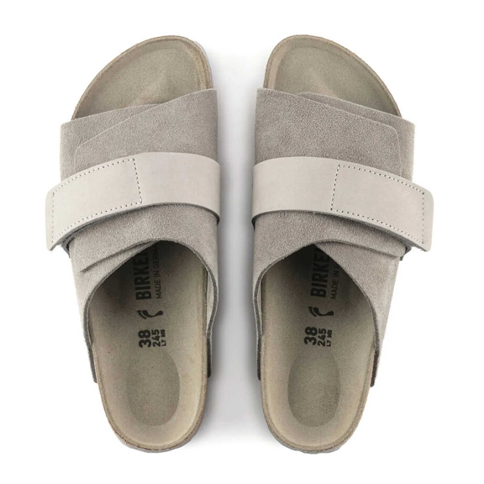 Birkenstock Kyoto Slide Sandal (Men) - Stone Coin Suede/Stone Coin Nubuck