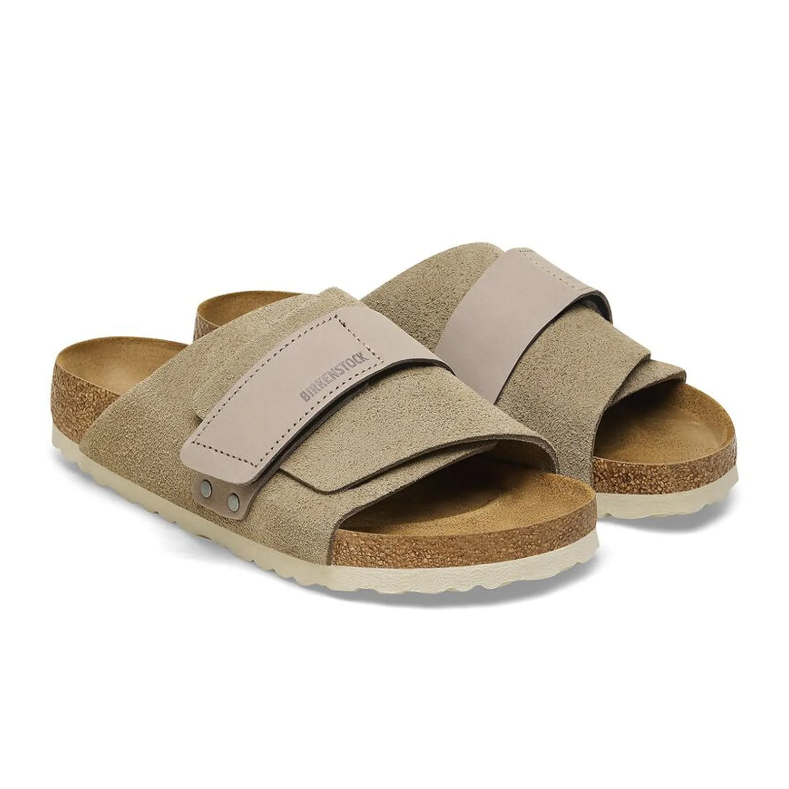 Birkenstock Kyoto Slide Sandal (Men) - Taupe Suede