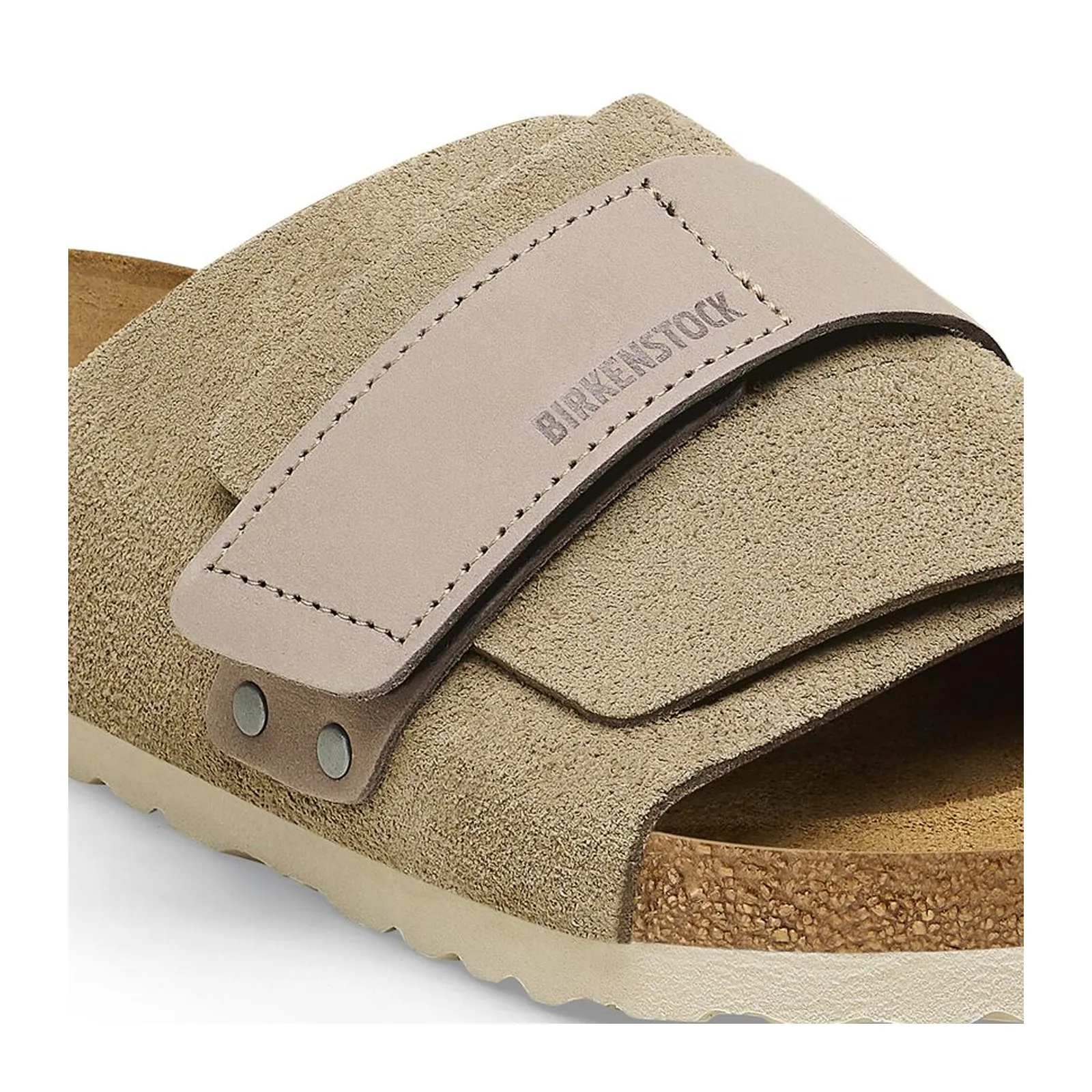 Birkenstock Kyoto Slide Sandal (Men) - Taupe Suede