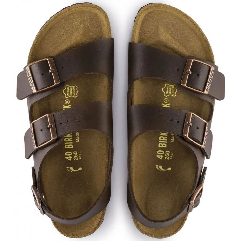 Birkenstock Milano Birko-Flor in Dark Brown