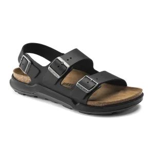 Birkenstock Milano Rugged Backstrap Sandal (Men) - Black Oiled Leather