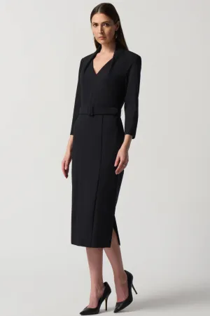 Black Belted Sheath Dress