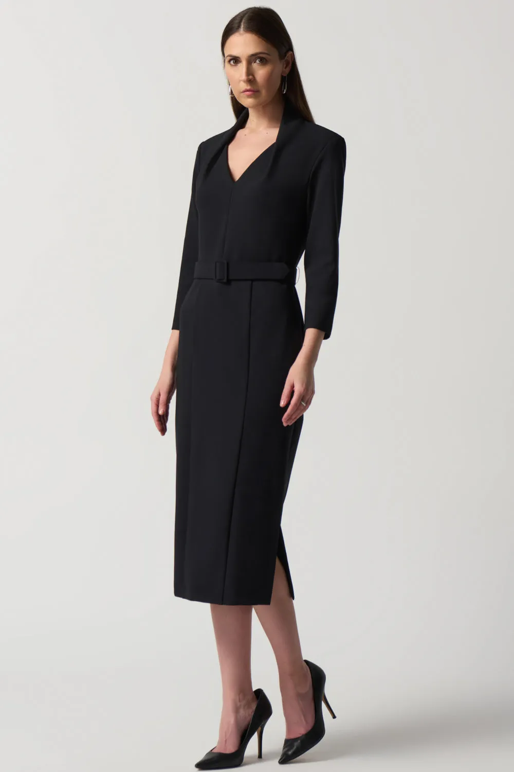 Black Belted Sheath Dress