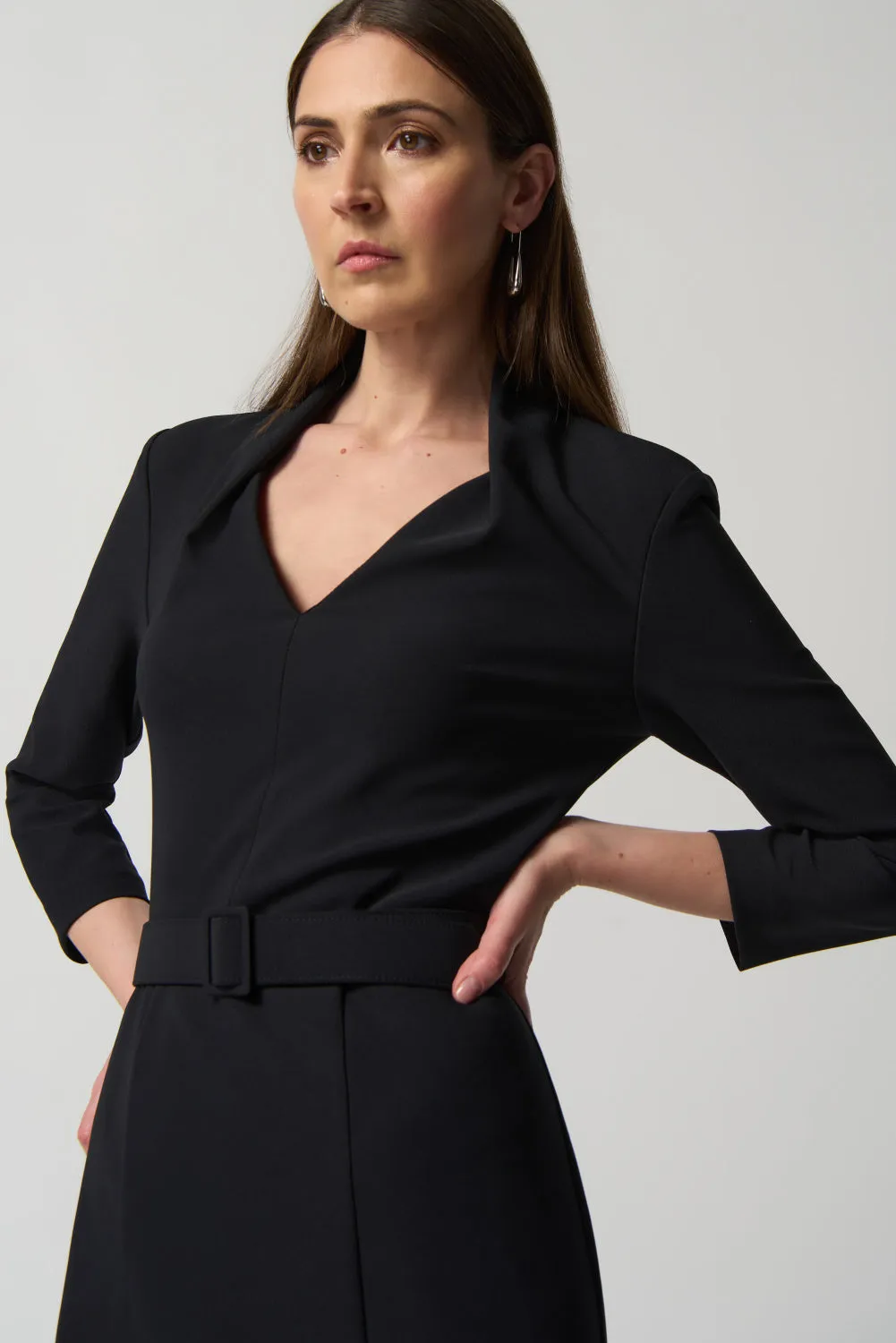 Black Belted Sheath Dress