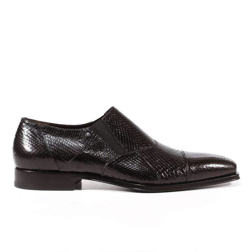 Cesare Paciotti Luxury Italian Men's Designer Shoes Ayer Lux Black Snake Print Loafers (CPM3072)