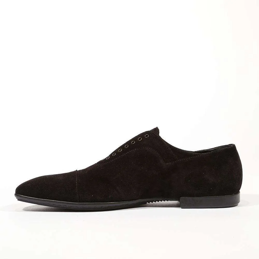 Cesare Paciotti Luxury Italian Men's Vit Camoscio Black Loafers (CPM5330)
