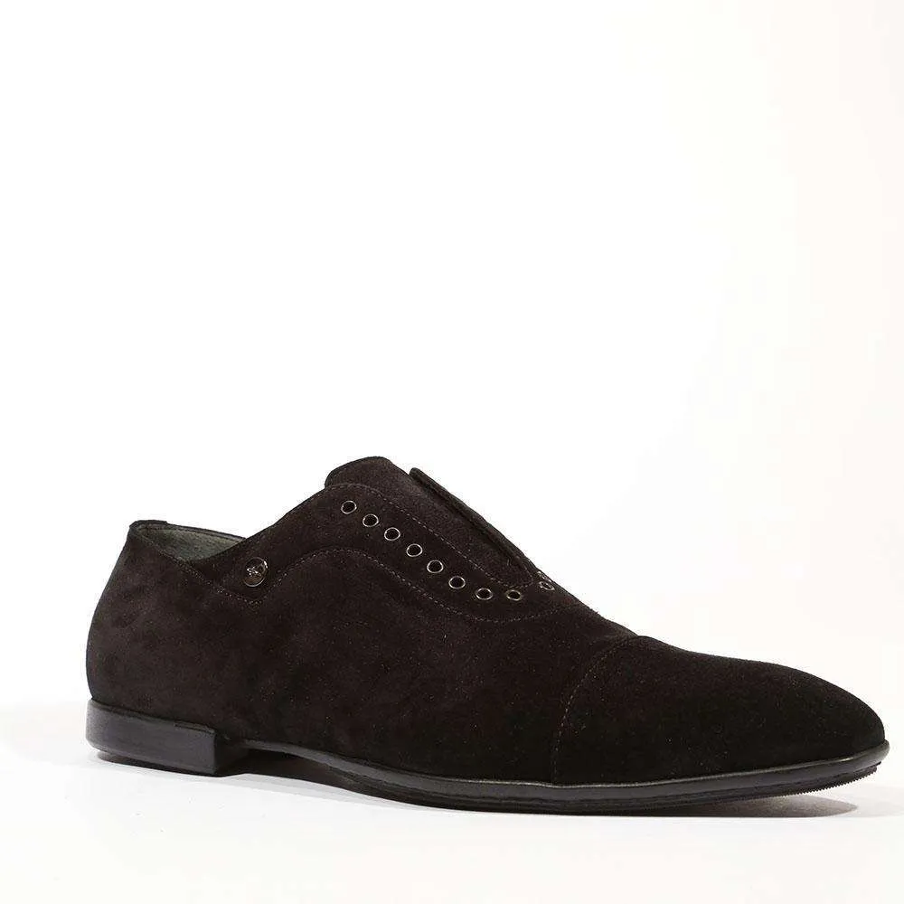 Cesare Paciotti Luxury Italian Men's Vit Camoscio Black Loafers (CPM5330)