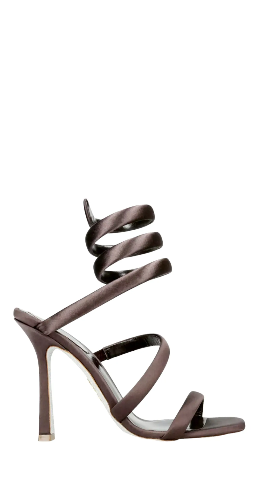 Cleo Chocolate Satin Sandals