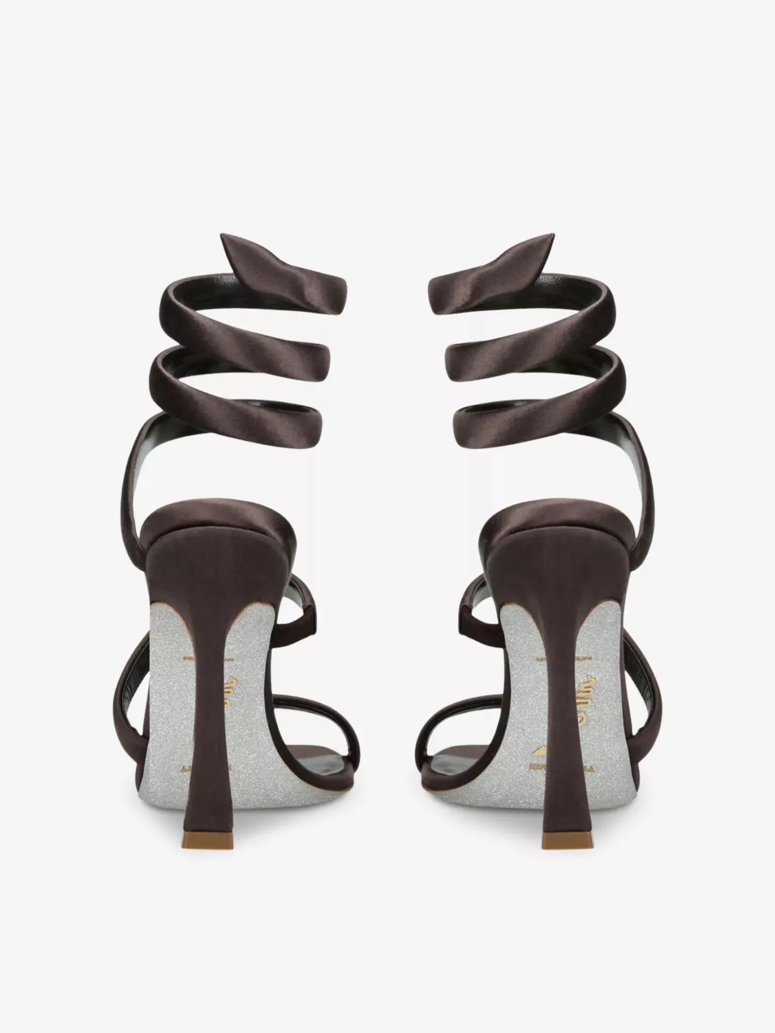 Cleo Chocolate Satin Sandals