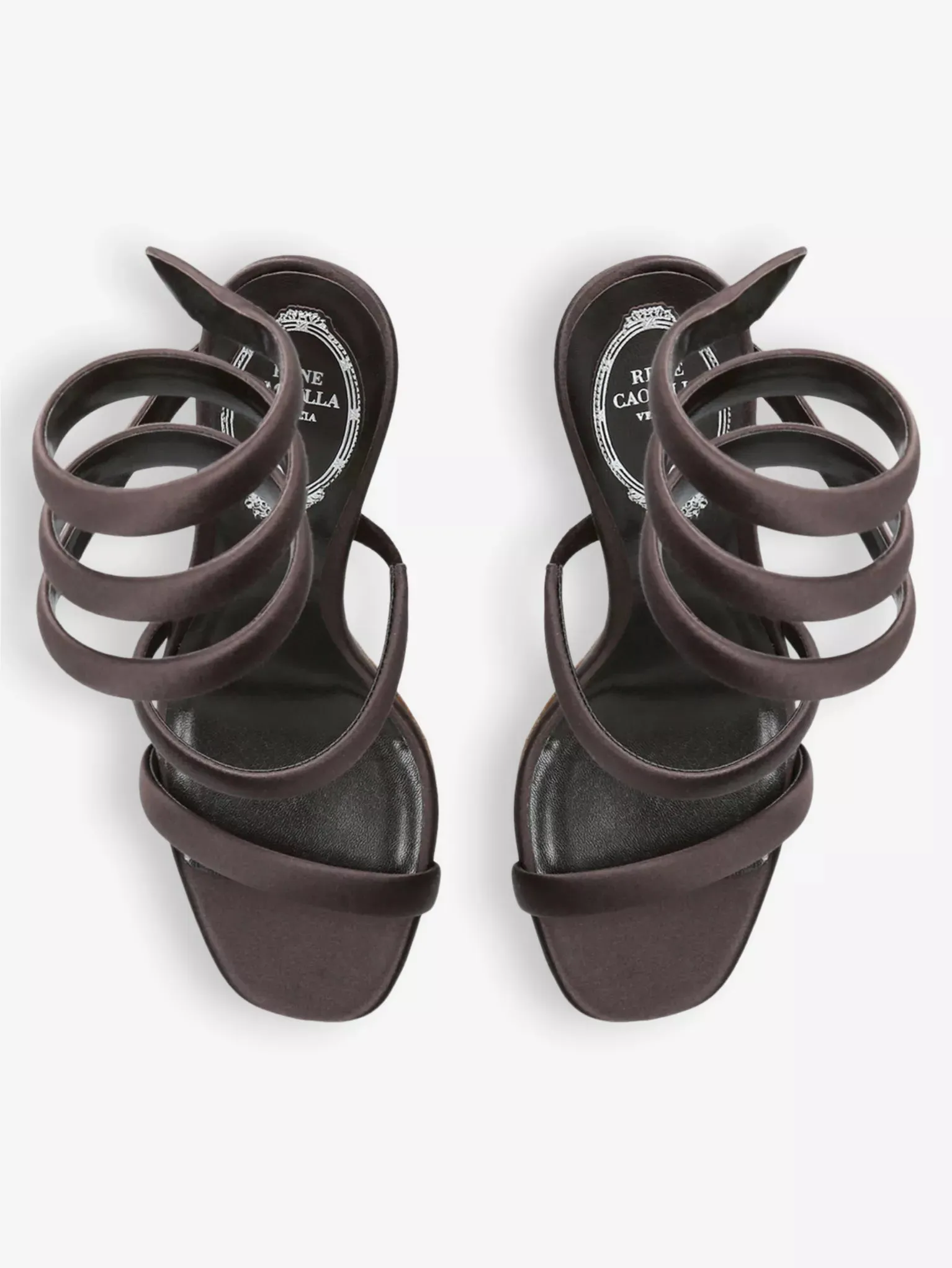 Cleo Chocolate Satin Sandals