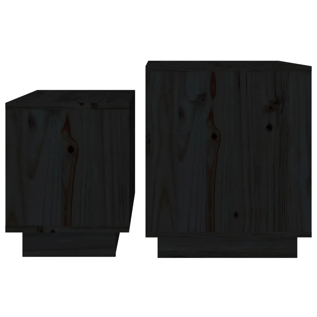 Coffee Tables 2 Pcs End Nesting Table for Living Room Solid Wood Pine