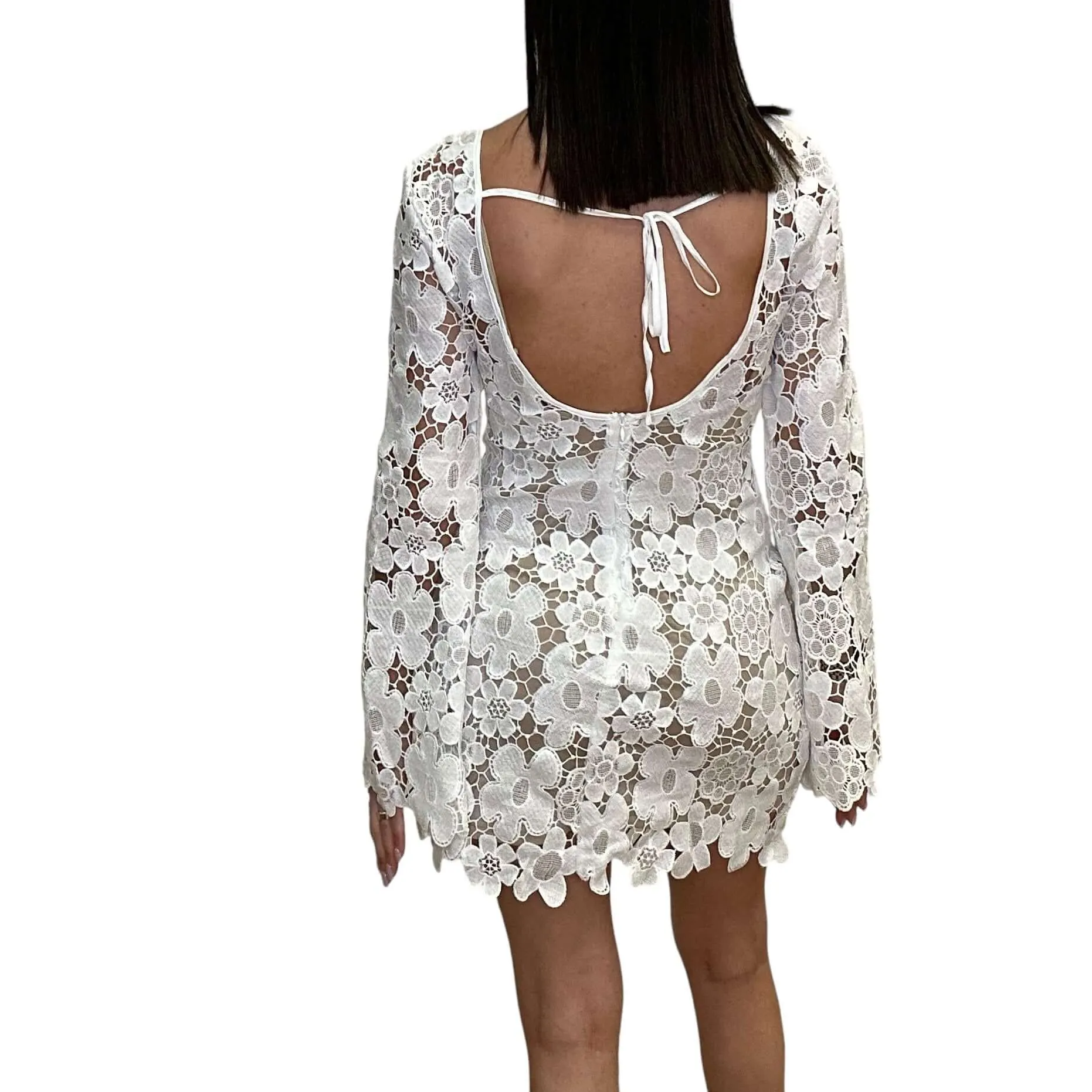 Floral Elegance Lace Mini Dress