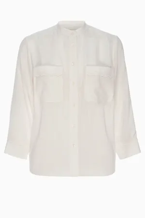 Frame Denim Scallop Trim Shirt - Cream