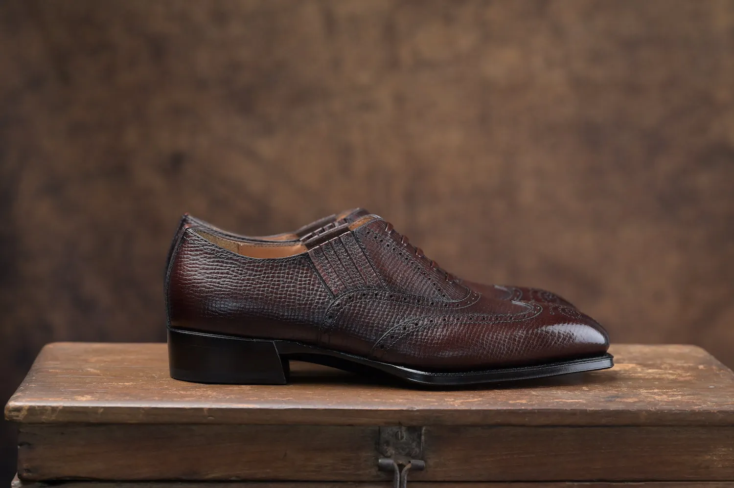 GEOFFREY Lazyman Oxfords (Dark Brown Hatch Grain)