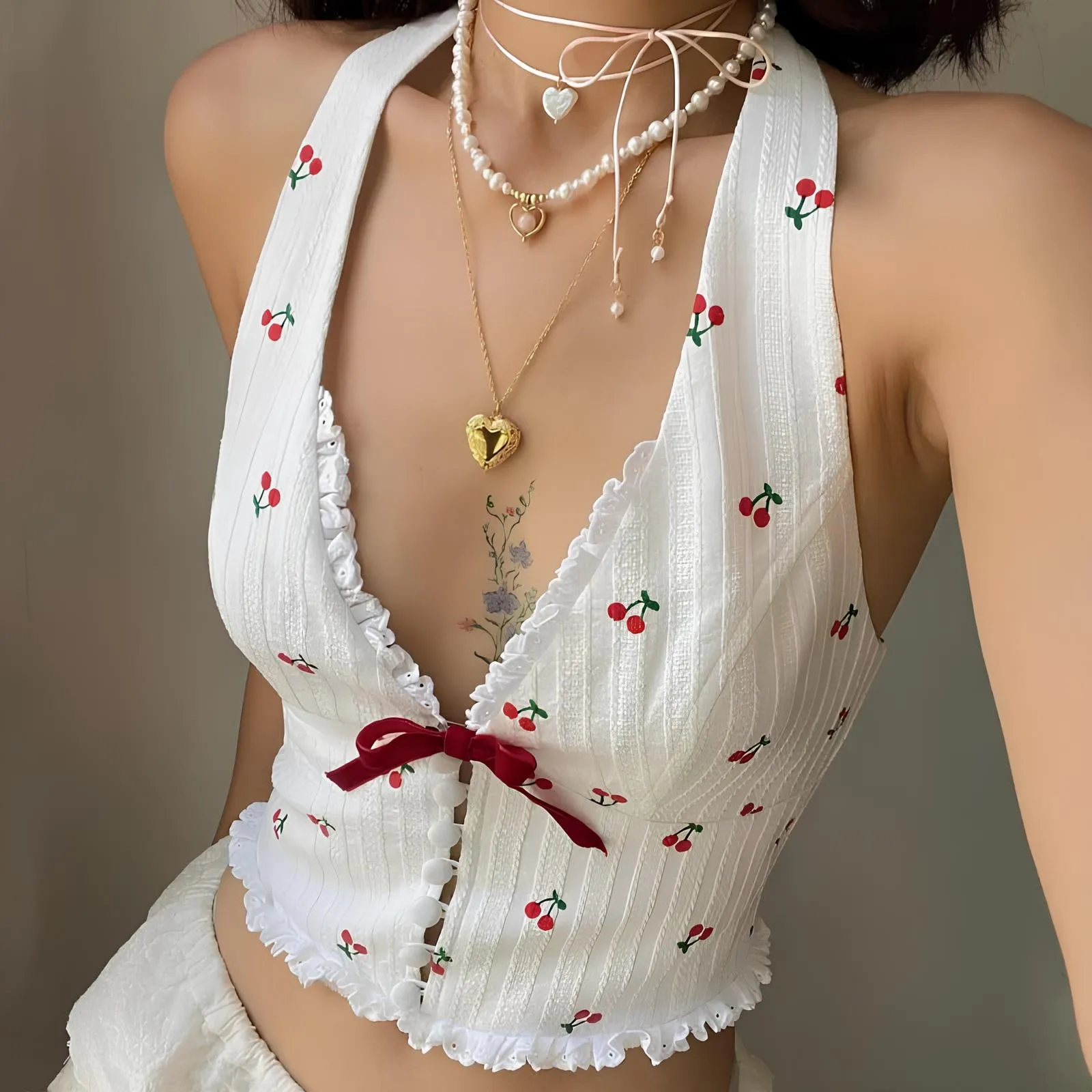 Korean Fashion Print Halter Camis  The Ultimate Summer Essential
