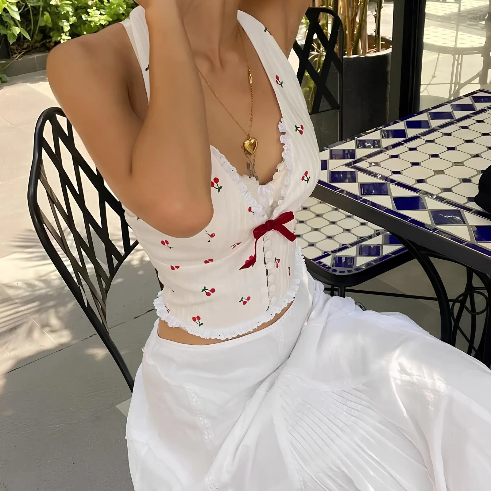 Korean Fashion Print Halter Camis  The Ultimate Summer Essential