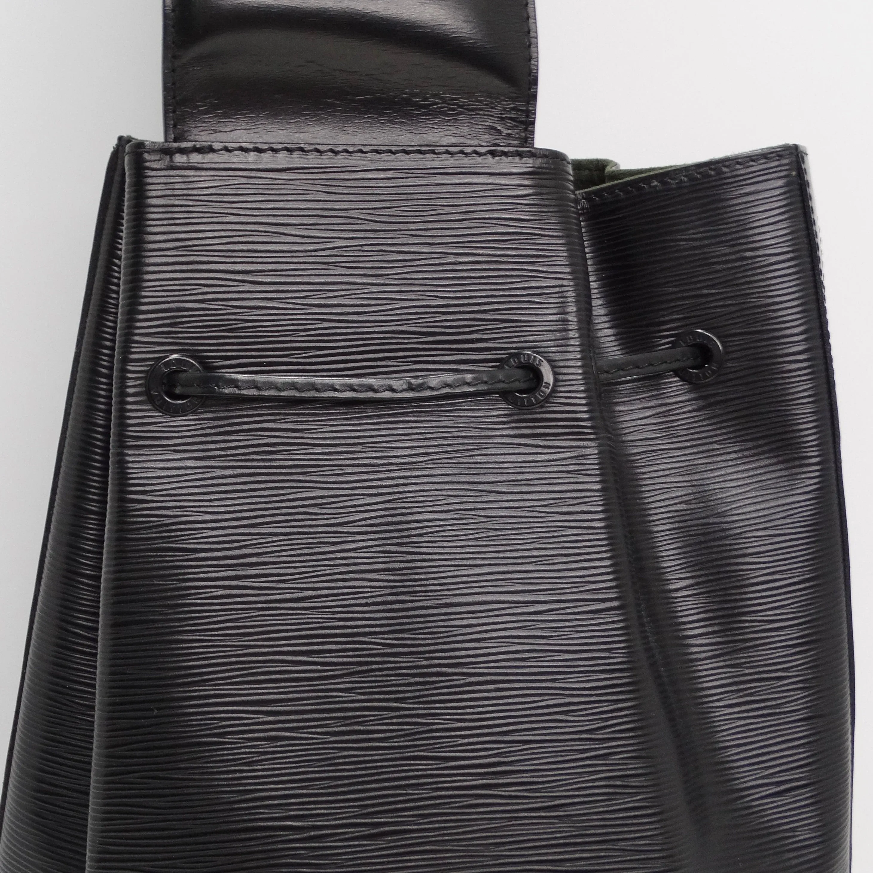 Louis Vuitton Epi Leather Sac a Dos Drawstring Bag Black
