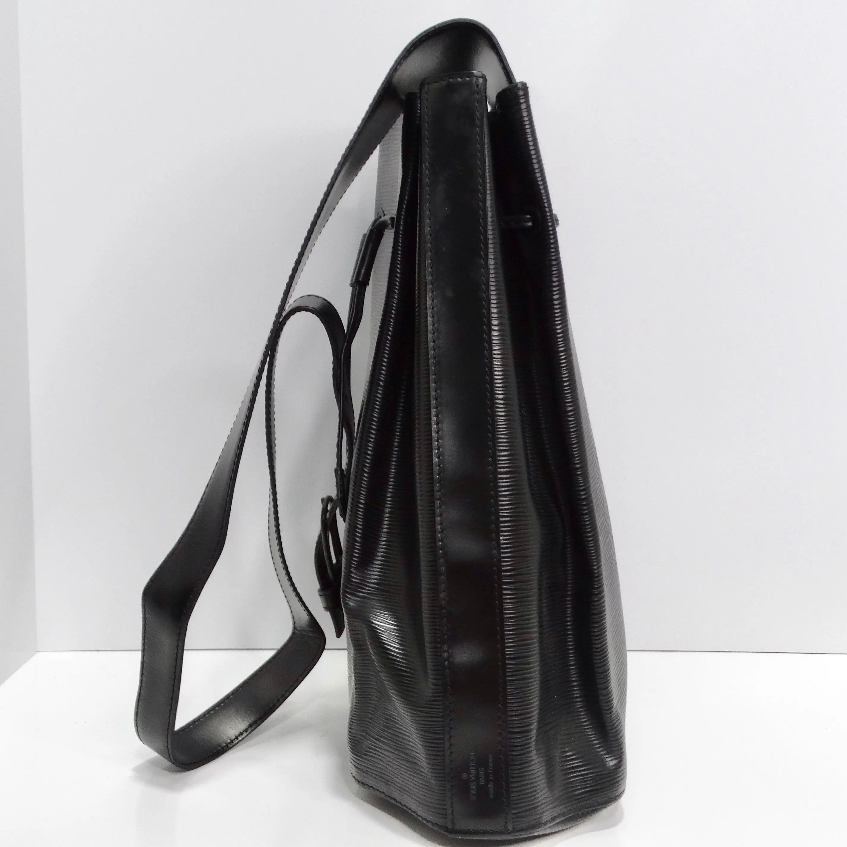 Louis Vuitton Epi Leather Sac a Dos Drawstring Bag Black