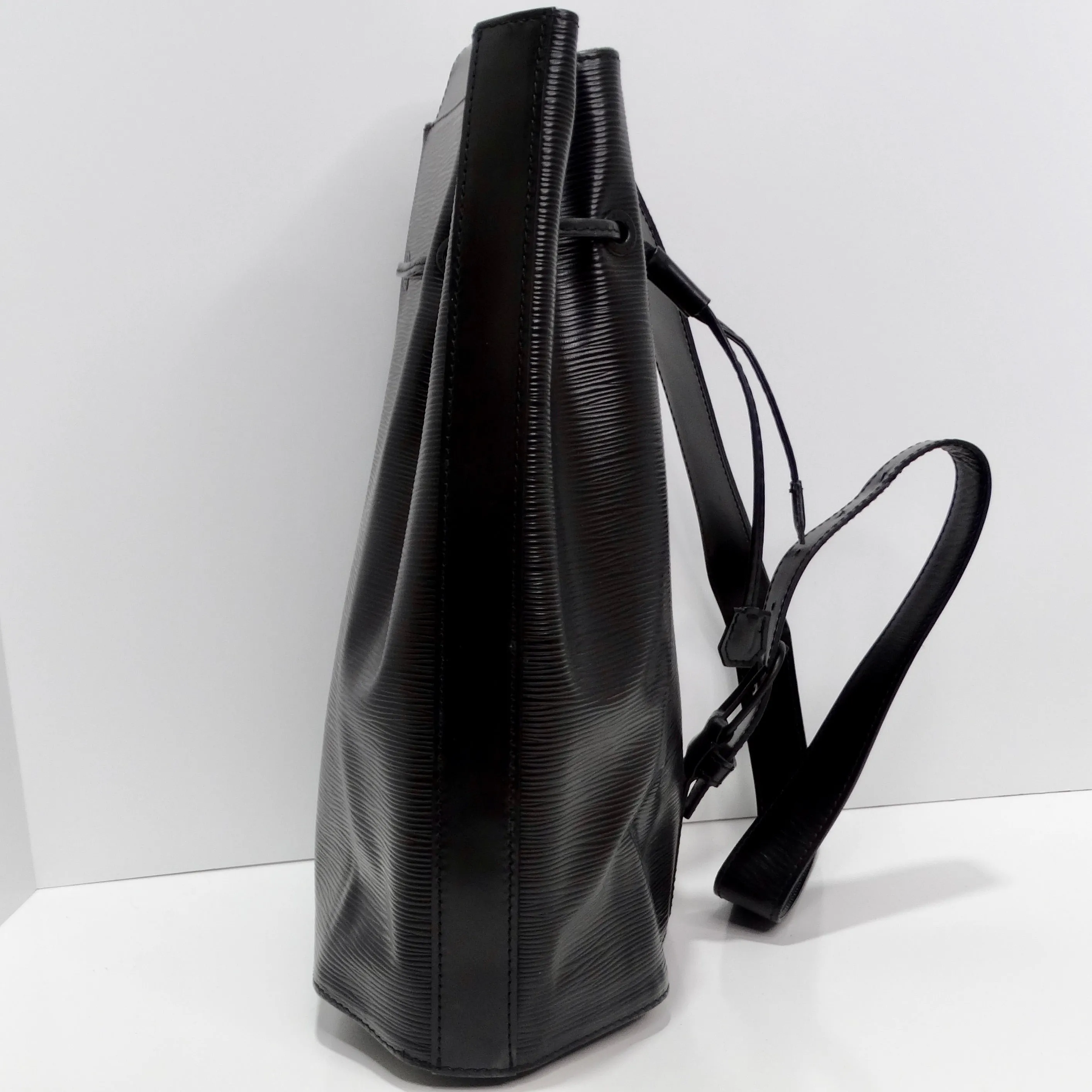 Louis Vuitton Epi Leather Sac a Dos Drawstring Bag Black