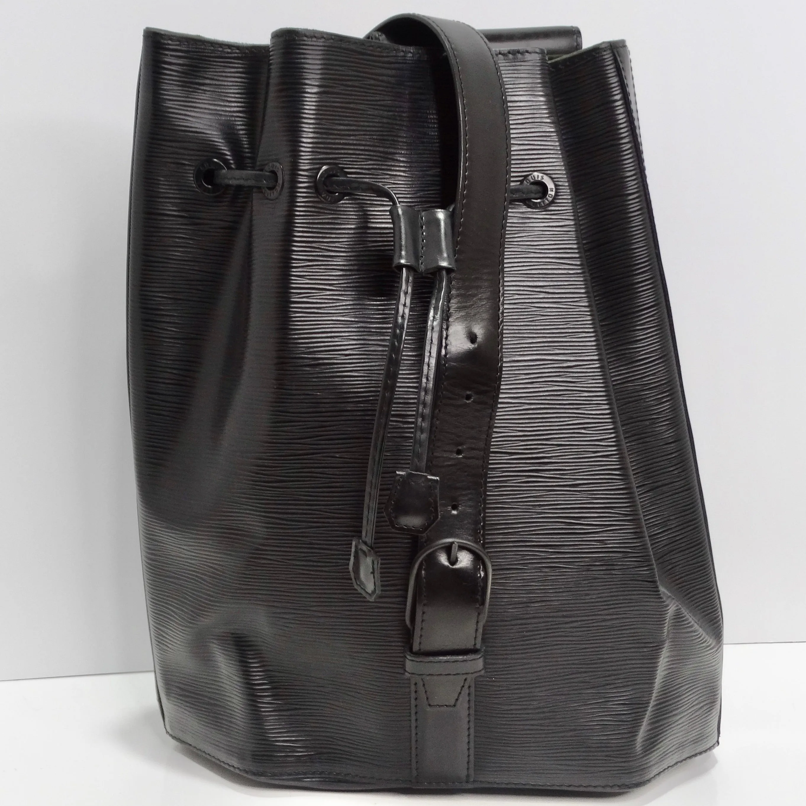 Louis Vuitton Epi Leather Sac a Dos Drawstring Bag Black