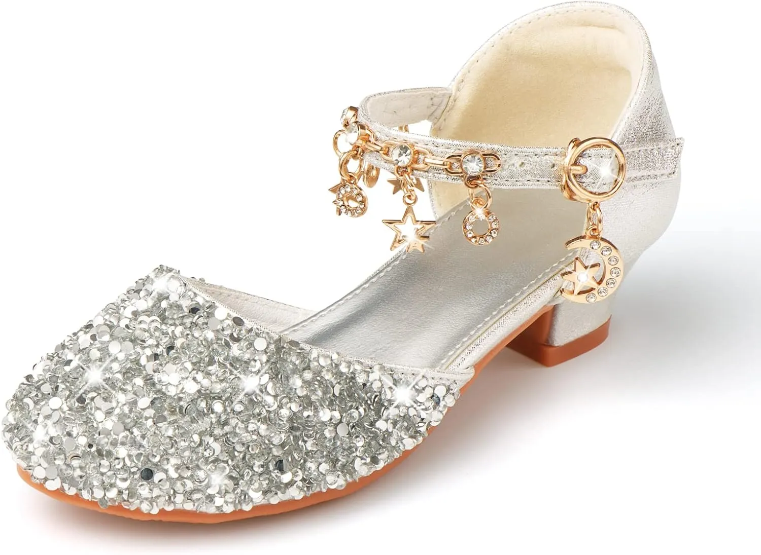 Princess Dress Shoes for Girls - Toddler Sandals with Flower Design for Wedding Party & High Heels