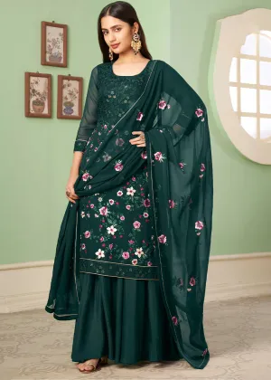 Qivii Sacramento Green Georgette Salwar Suit
