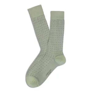 Sage Green Fresh of Modal Micro Dots Mid-Calf Socks - Marcoliani
