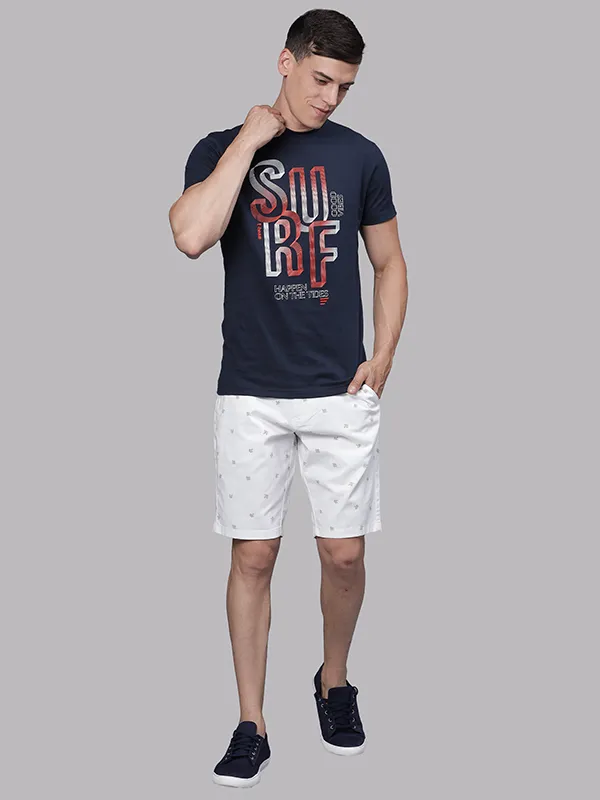 Tic Tac Toe Broken White Print Chino Shorts