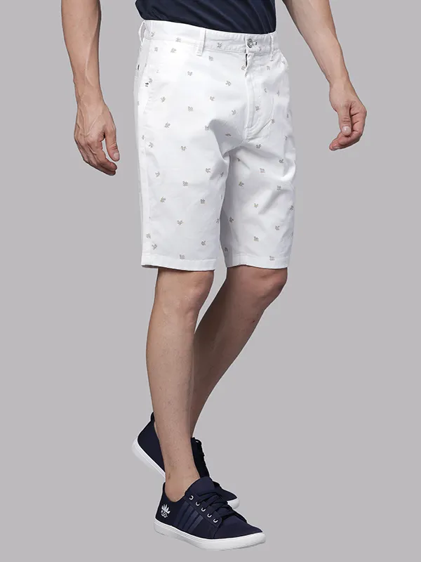 Tic Tac Toe Broken White Print Chino Shorts