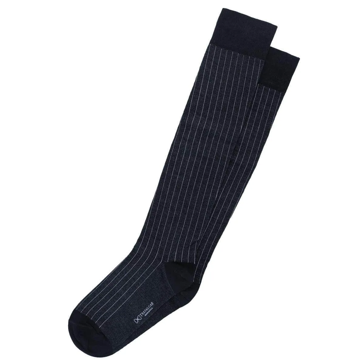 Valentino Vertical Stripe Over the Calf Mercerized Cotton Sock