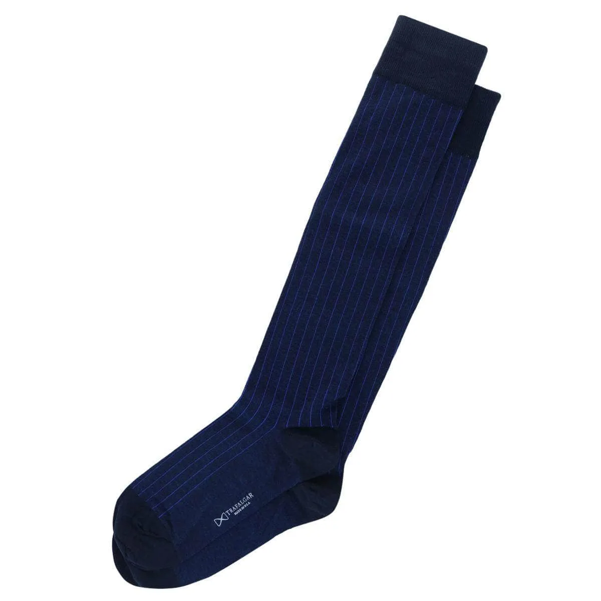 Valentino Vertical Stripe Over the Calf Mercerized Cotton Sock
